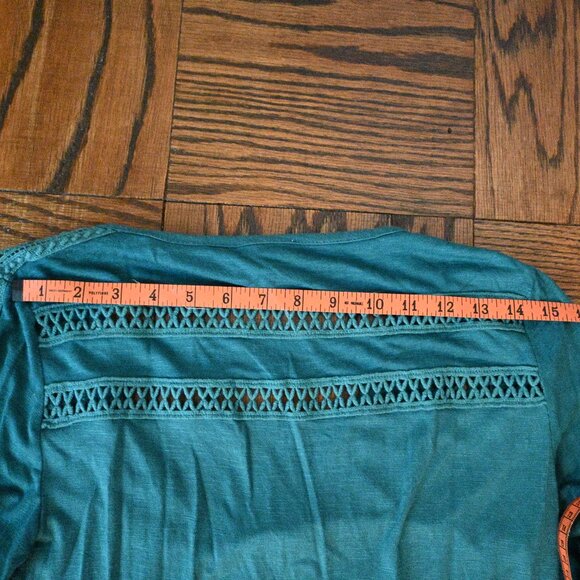 Deletta Drapey Long Sleeve Top – Teal Jewel Tone – Size S - Picture 9 of 12